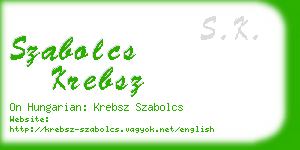 szabolcs krebsz business card